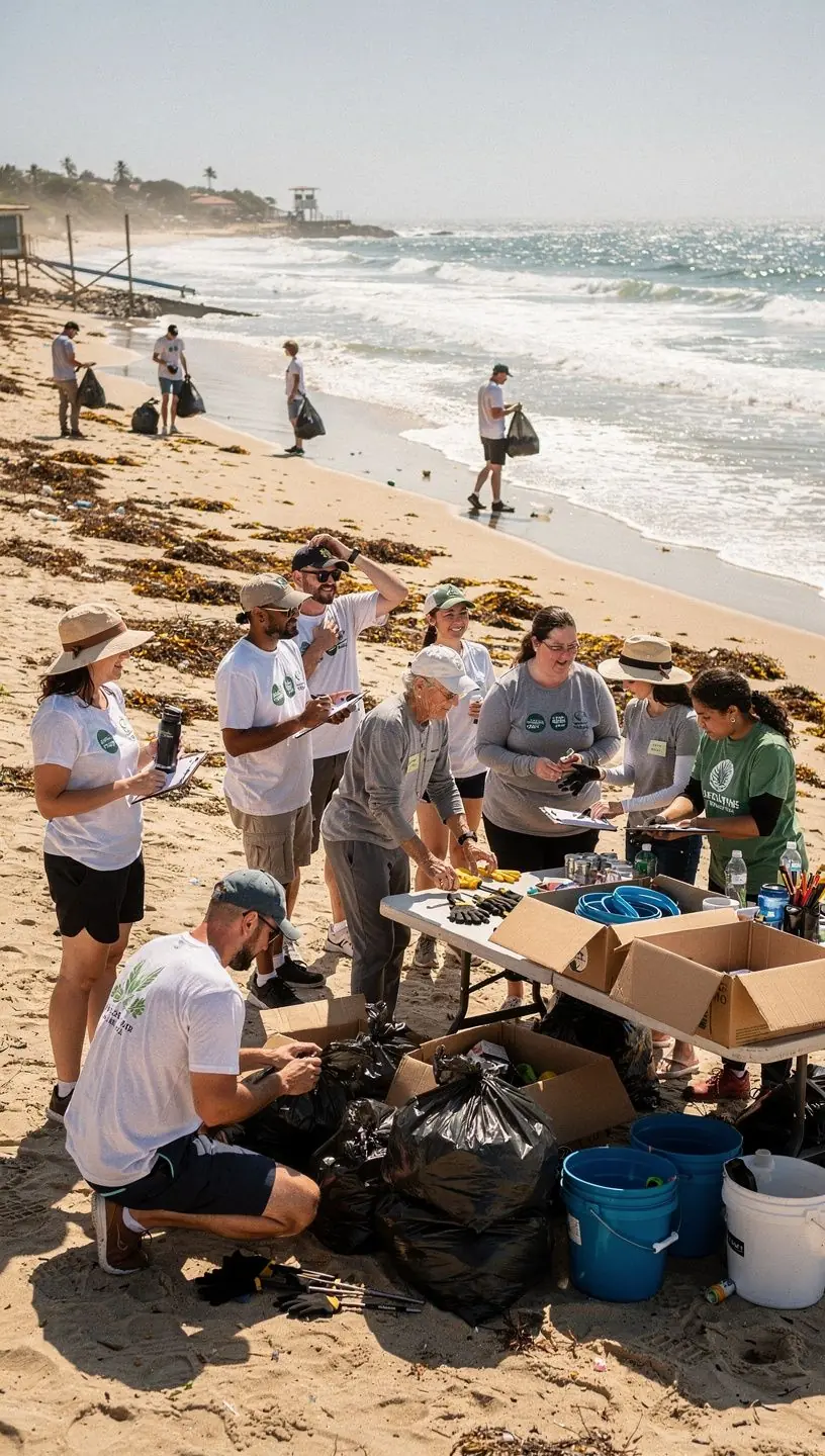 Urban garden with diverse plants promoting community health.